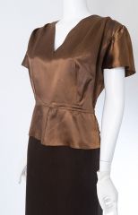 1940s Satin Fitted Blouse