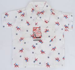 1950s Kids Hobby Horse Novelty Print Shirt