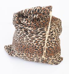1950s Corduroy Leopard Print Beach Bag