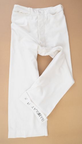 40s US Navy White Sailors Pants: Ballyhoovintage.com