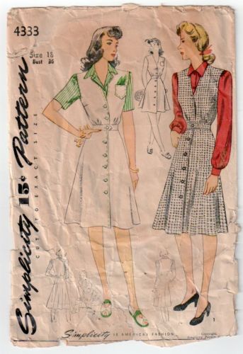 Simplicity 4333 A, Vintage Sewing Patterns