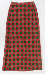 1970s Wool Maxi Skirt in a Christmas Check