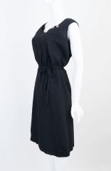 Black Linen 1950s Dress