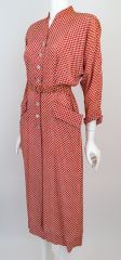 1940s Novelty Diamond Check Dress