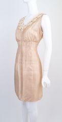 Pale Gold 1960s Silk Dress
