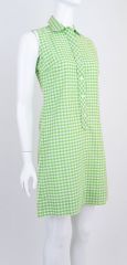 1960s Gingham Shirt Dress