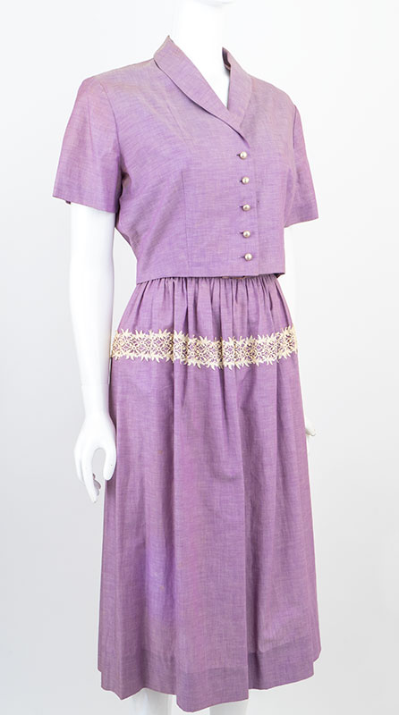 1950s Purple Chambray Sun Dress W/ Jacket: Ballyhoovintage.com