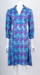 Psychedelic Print 1960s Dress