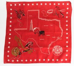 1958 Rotary Club Texas Map Bandana