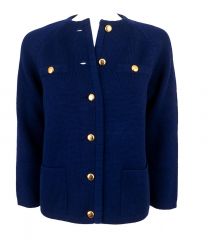 1960s Navy Wool Knit Jacket