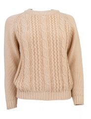 Early 1960s Camel Cable Knit Sweater