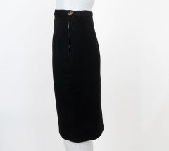 1960s Black Wool Flannel Narrow Skirt