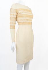 1960s Anne Fogarty Dress W/ Crochet Panels