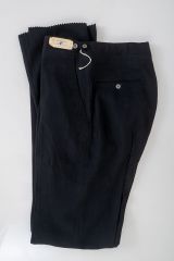 Black Rayon Flannel 1960s Continental Style Pants