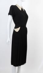 1940s Black Crepe Cocktail Dress