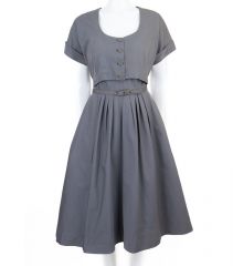 1950s Cotton Dress W/ Shrug Jacket