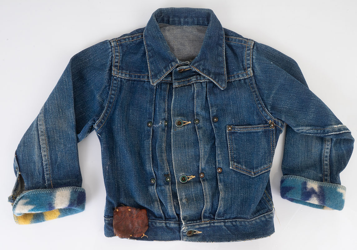 1940s Kids Selvedge Denim store Jean Jacket Indigo Denim Pleated Front Western Jacket