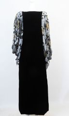 1980s Mary Jane Denzer Cut Velvet Evening Gown