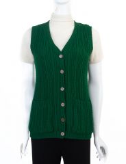 1970s Cable Knit Sleeveless Cardigan