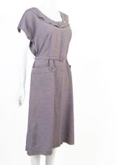 1950s Lavender Rayon Cocktail Dress