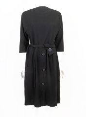 1950s Black Wool Cocktail Dress