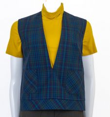 1960s Madras Plaid Pullover Vest