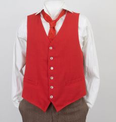 Vintage 1960s Red Linen Vest