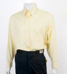 1960s Pale Lemon Cotton Broadcloth Sport Shirt