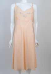 1940s Embroidered Rayon Slip