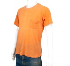 1940s Hanes Suede Knit Orange T-Shirt
