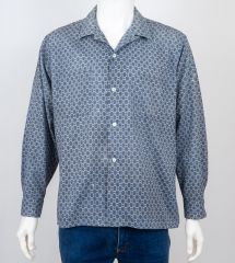 1950s Collegiate Print Cotton Sport Shirt