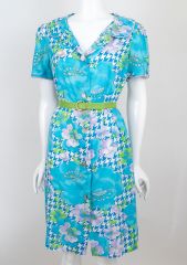 1960s Mod Flower Print House Dress