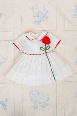 1950s Childs Dress With Rose Appliqué