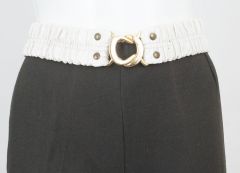 1970s White Shiny Scrunchy Belt