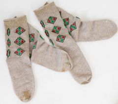 2 Pair 1950s Men's Argyle Socks with Darns