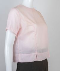 1960s Gauzy Pink Shell Top Blouse