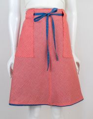 1960s Preppy Reversible Gingham Chambray Wrap Skirt