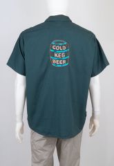Vintage Embroidered Work Shirt Cold Keg Beer