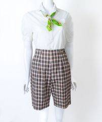 1950s Plaid High Waist Shorts