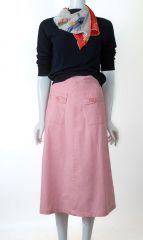 1950s Pink Cotton Faille Pencil Skirt