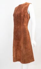 1960s Vintage Suede Leather Dress