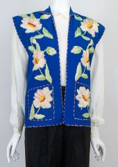 Vintage Embroidered Mexican Souvenir Felt Vest