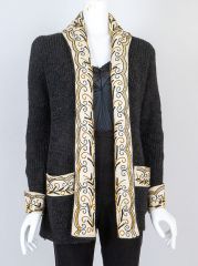 1950s Beaded Shawl Collar Cardigan Sweater