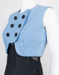 1950s Blue & Black Bolero Top