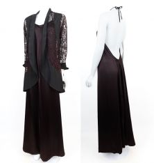 1970s Chic Backless Evening Gown & Jacket