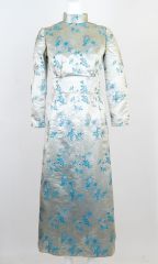 1960s Silk Brocade Maxi Dress