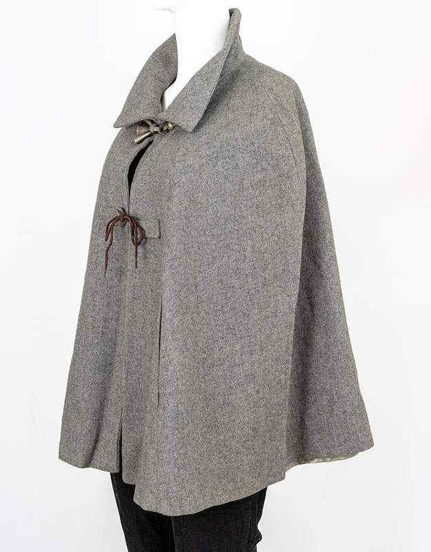 1960s Gray Wool Tweed Cape