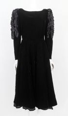 1980s Louis Feraud Velvet Evening Gown