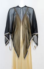 Vintage 1940s-1950s Sheer Silk Voile Shawl