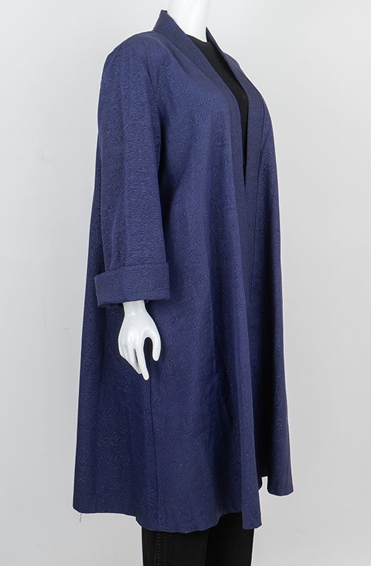 1950s New Look Satin Moire Swing Coat